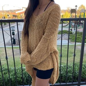 FREE PEOPLE Mustard Yellow Sweater